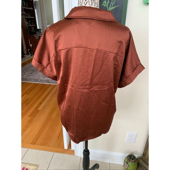 Rachel Zoe Satin Button Up Top NWT - Picture 6 of 7